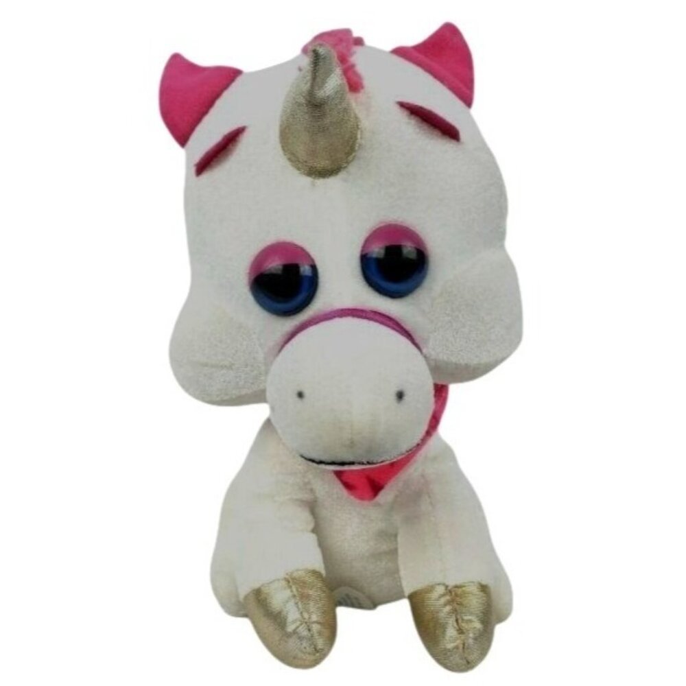 Classic Toy Company Unicorn Plush Pink Ears Gold Horn Hooves Stuffed Animal
